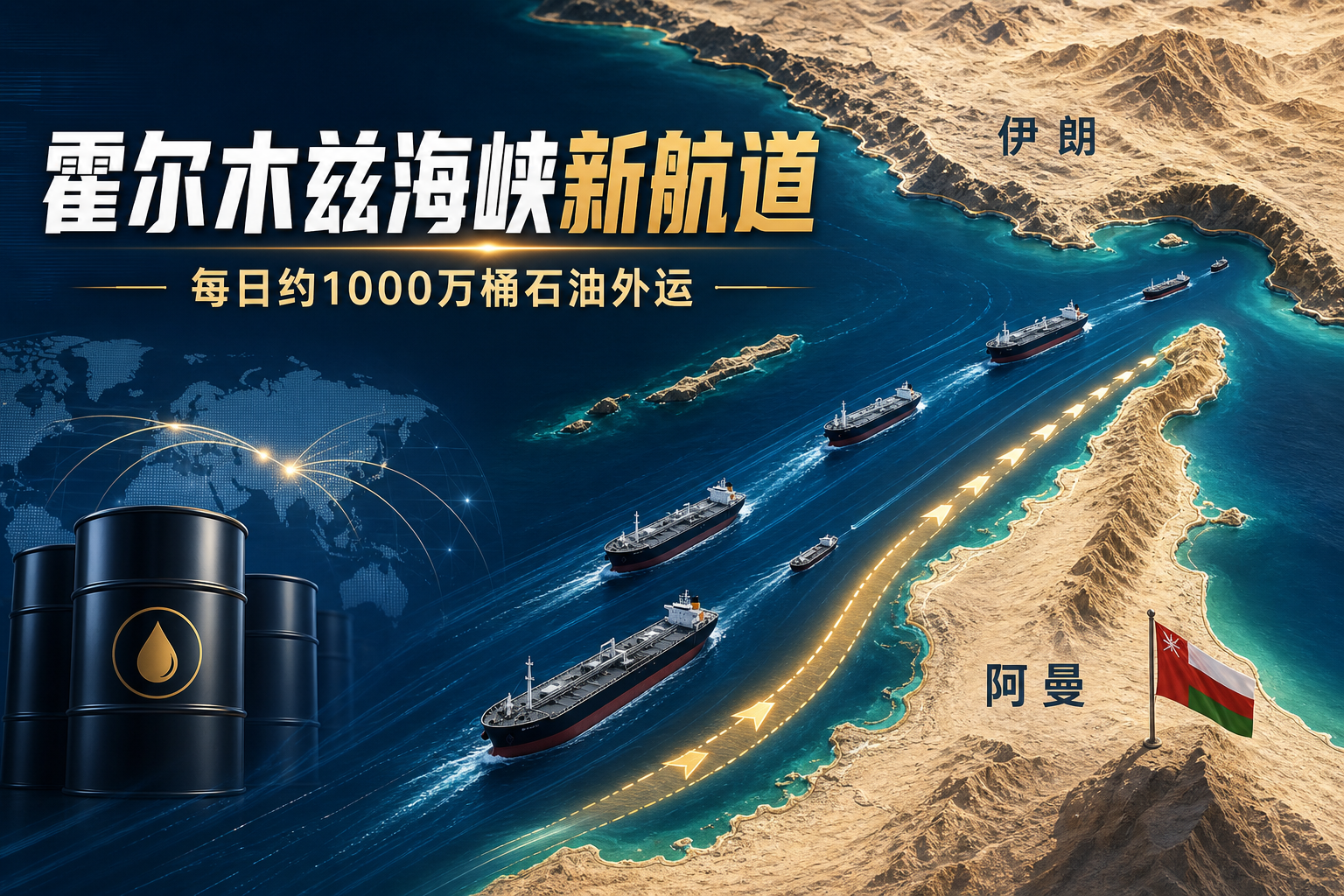 美国秘密开辟霍尔木兹海峡航道,每天运出约1000万桶石油