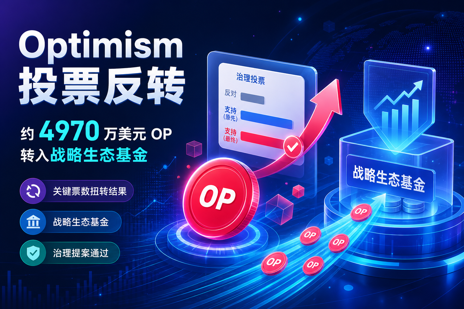 Optimism 核心开发团队关键投票扭转结果,约 4970 万美元 OP 将转入战略生态基金