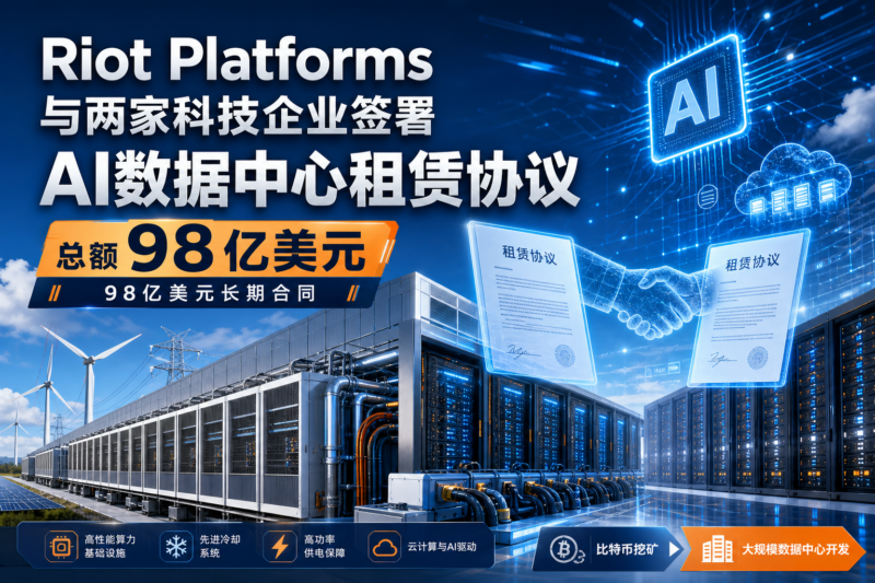 Riot 与两家科技企业签署总额 98 亿美元 AI 数据中心租赁协议-指挥使社区 - 真实线索、热点议题与深度观察
