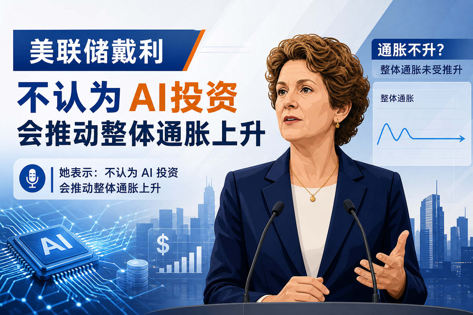 美联储戴利：不认为 AI 投资会推动整体通胀上升