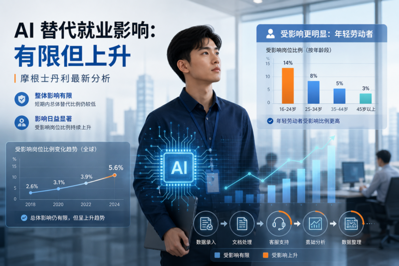 摩根士丹利:AI就业替代效应仍然有限但日益显著-指挥使社区 - 真实线索、热点议题与深度观察