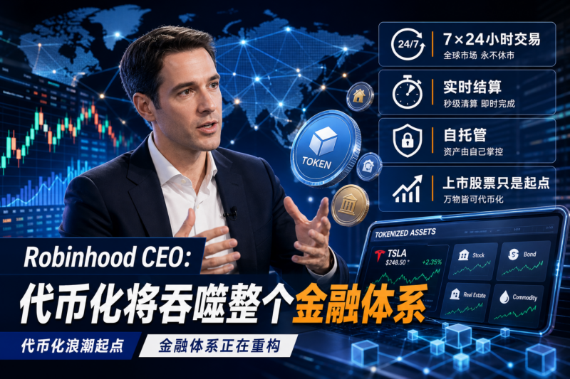 Robinhood CEO:代币化将“吞噬”整个金融体系-指挥使社区 - 真实线索、热点议题与深度观察