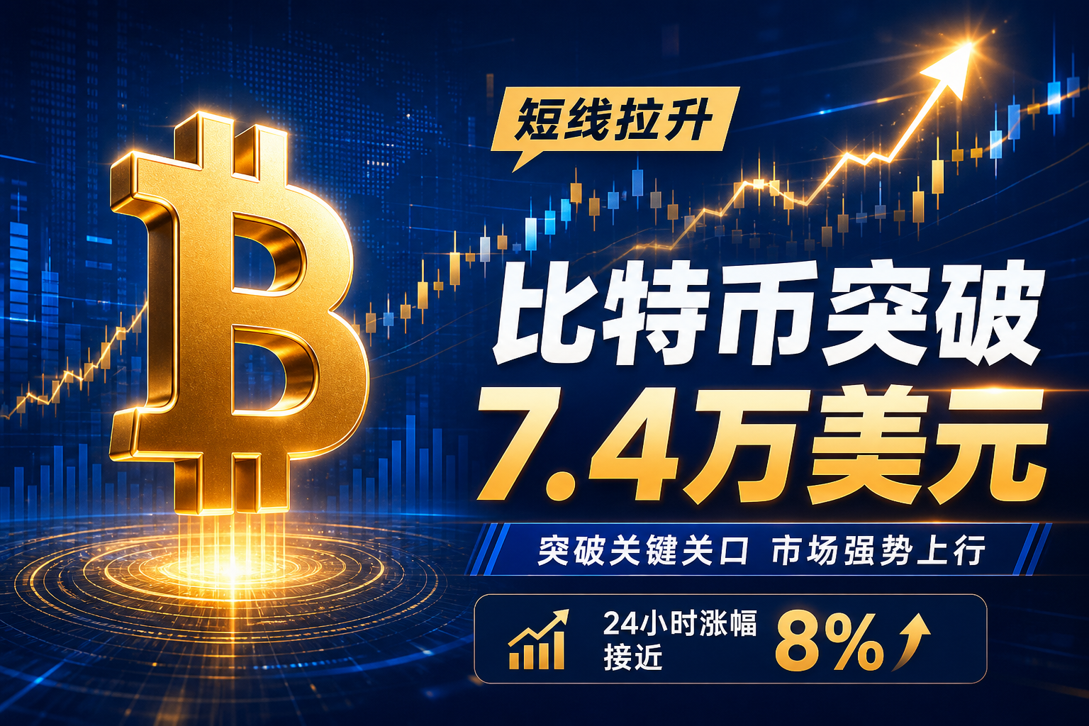 比特币短线突破 7.4 万美元