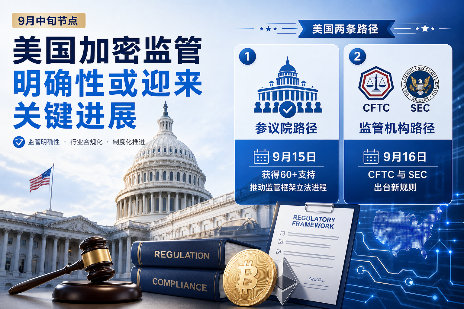 Coinbase CEO：美国加密监管明确性或于 9 月中旬迎来关键进展