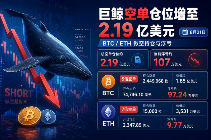 巨鲸“先定10个大目标”空单总仓位增至约2.19亿美元-指挥使社区 - 真实线索、热点议题与深度观察