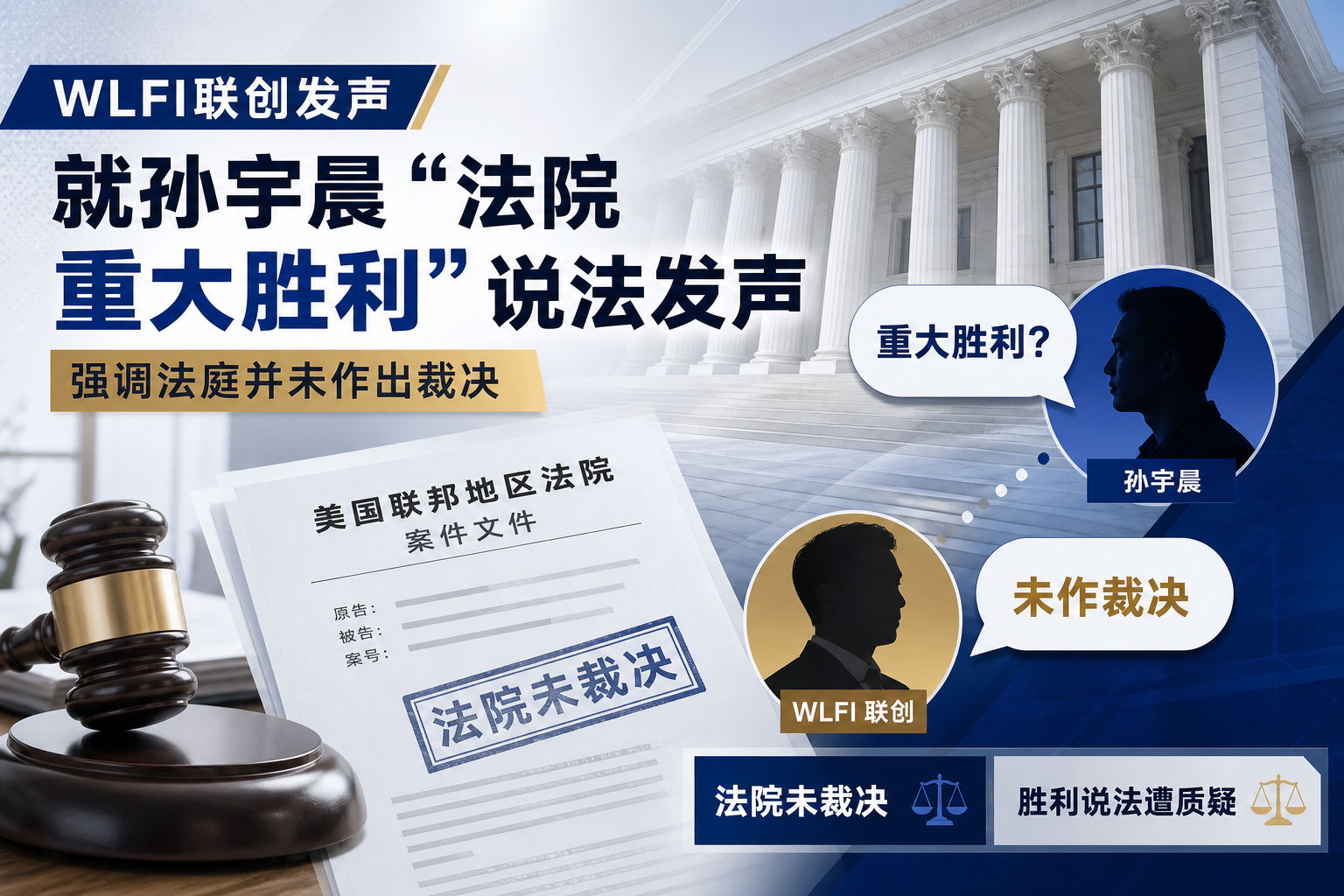 WLFI 联创:孙宇晨虚构“法院重大胜利”,法庭并未作出裁决