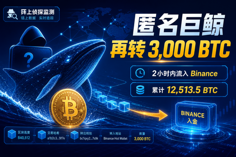 链上侦探：某匿名巨鲸过去2小时再次向 Binance 转移 3,000 枚比特币-指挥使社区 - 真实线索、热点议题与深度观察