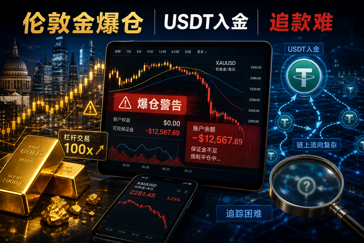 星桥资本伦敦金爆仓事件:部分资金以 USDT 入金,追款难度增加