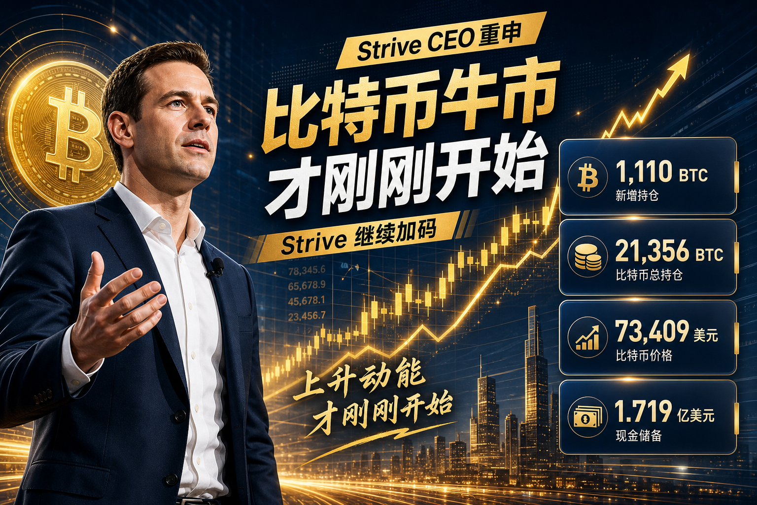 Strive CEO 重申：比特币牛市才刚刚开始