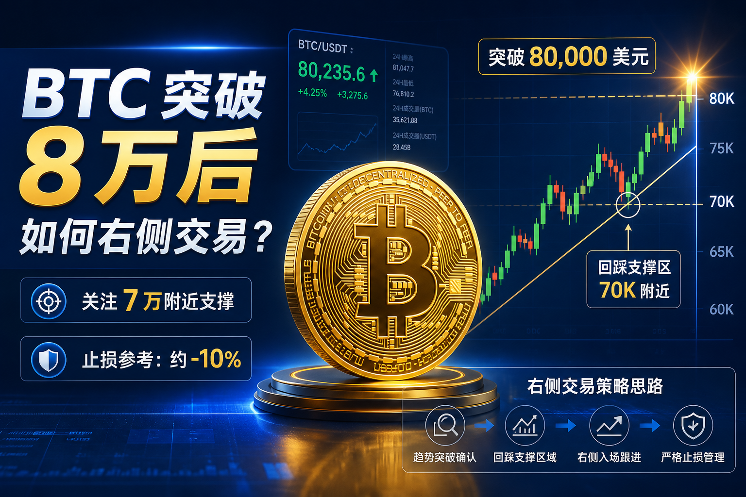 突破 8 万美元后如何右侧交易?