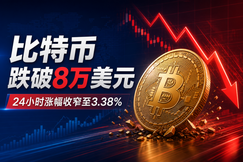比特币跌破 80,000 美元，24 小时涨幅收窄至 3.38%-指挥使社区 - 真实线索、热点议题与深度观察