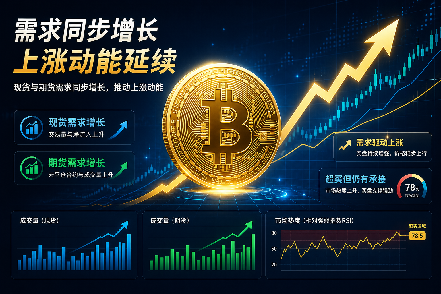 比特币期现需求同步增长,强劲上涨推动期或已来临