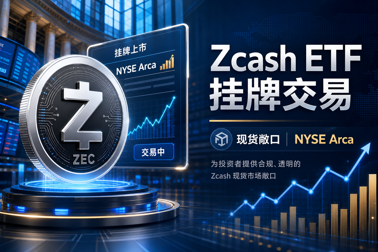 灰度 Zcash 现货 ETF 在 NYSE Arca 挂牌交易