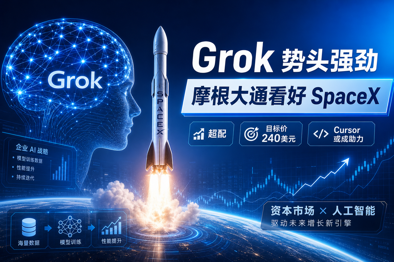 Grok 势头强劲，摩根大通看好 SpaceX