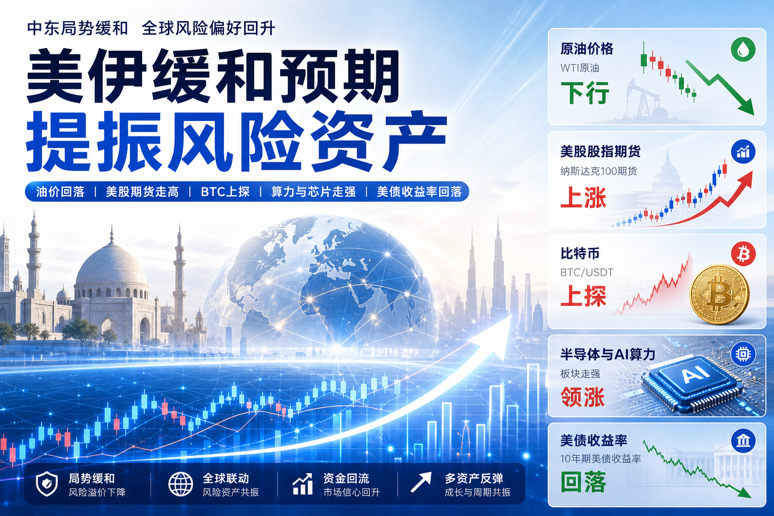 美伊局势缓和预期推动全球风险资产反弹