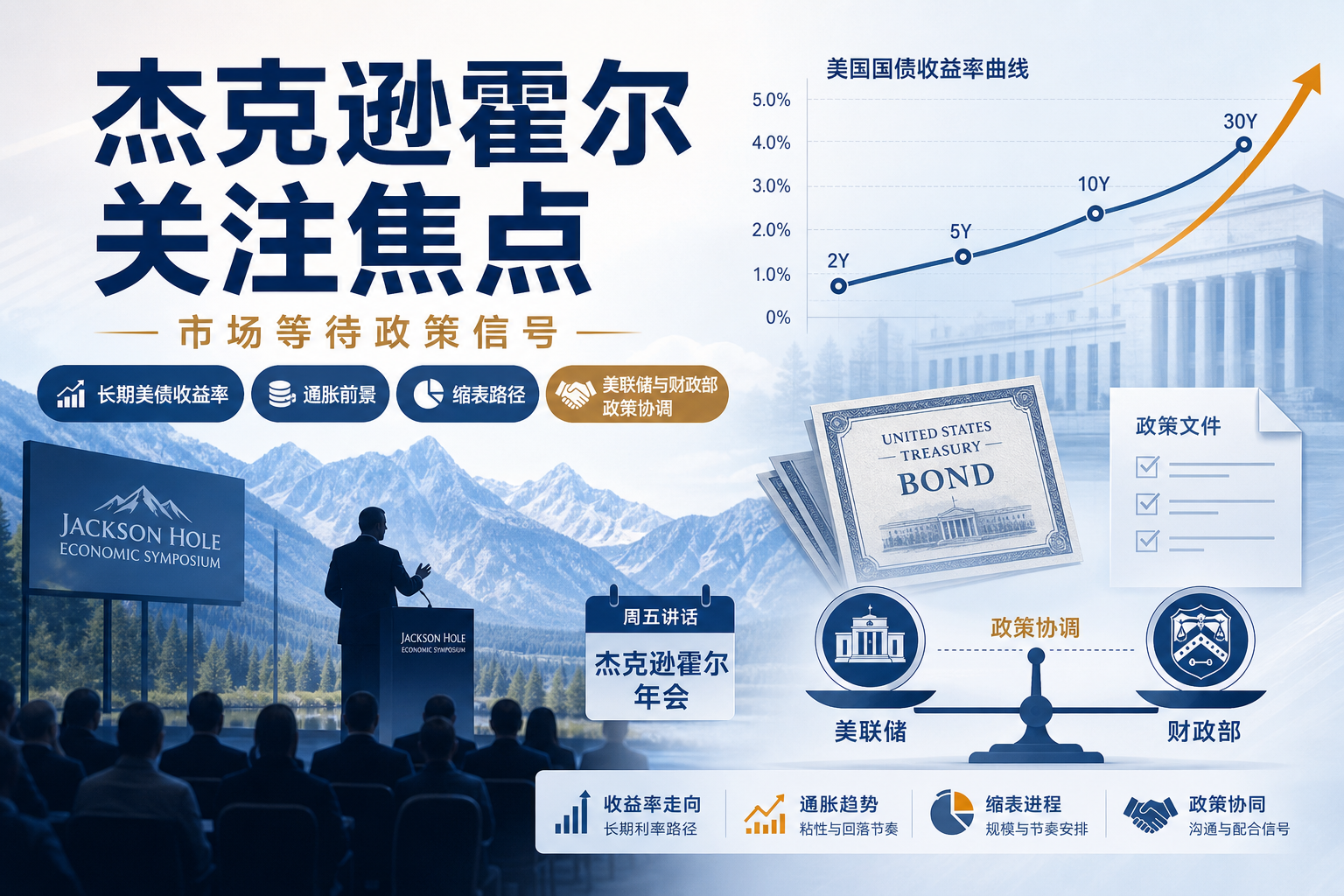 沃什或在杰克逊霍尔释放鸽派信号,美债政策协调成市场焦点