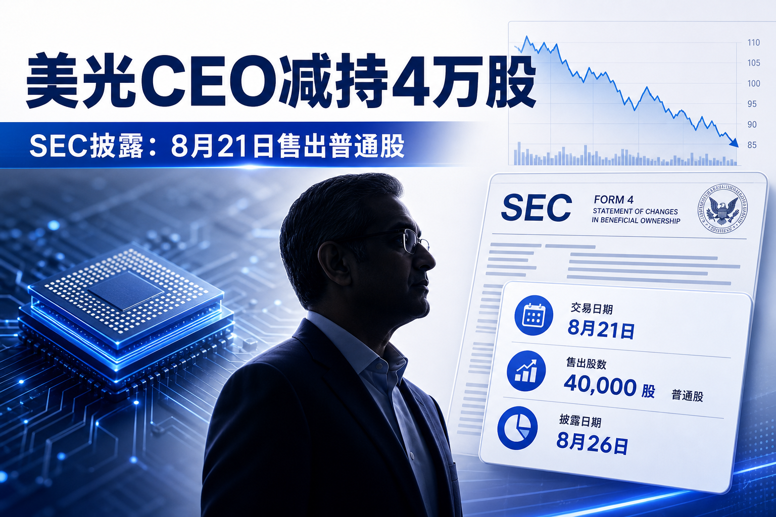 美光 CEO 于 8 月 21 日售出 4 万股普通股