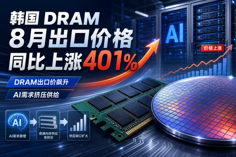 韩国 DRAM 8 月出口价格同比上涨 401%-指挥使社区 - 真实线索、热点议题与深度观察