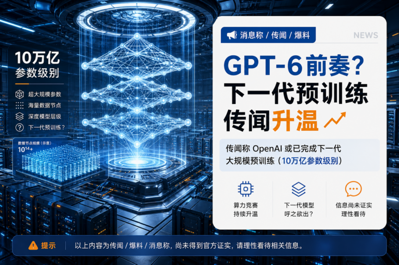 GPT-6 尚未发布,OpenAI 或已完成下一代大规模预训练-指挥使社区 - 真实线索、热点议题与深度观察