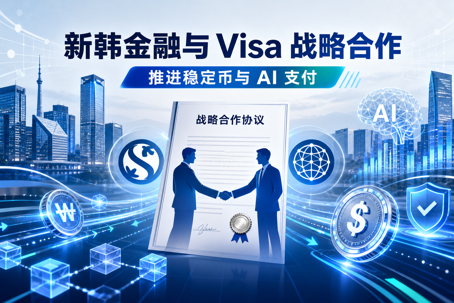 新韩金融与 Visa 签署战略合作，共同推进稳定币与 AI 支付