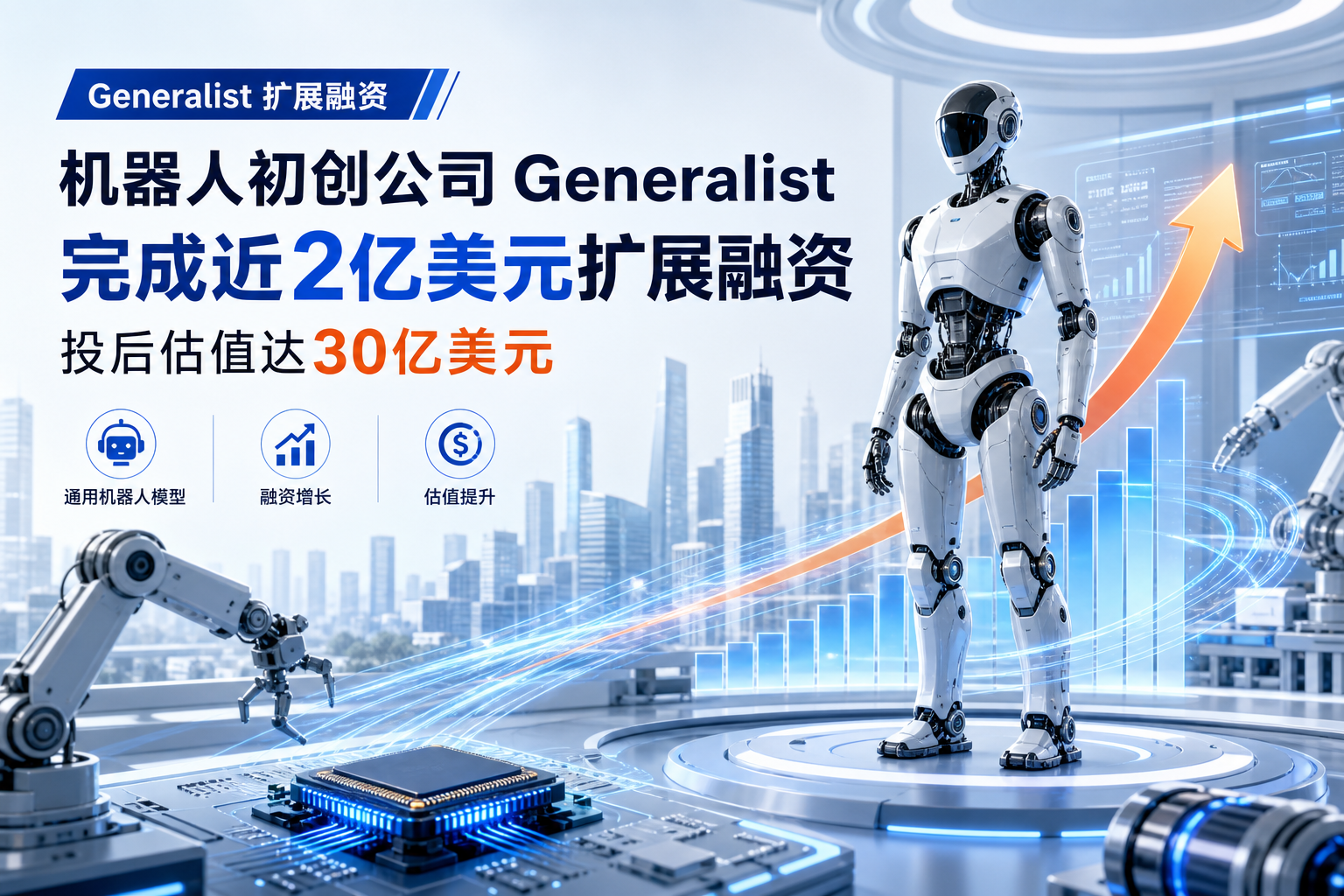 机器人初创公司 Generalist 估值升至 30 亿美元，8VC 领投近 2 亿美元扩展融资