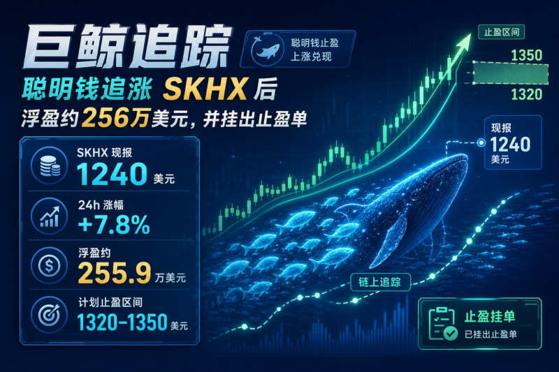 巨鲸追踪:聪明钱追涨 SKHX 后浮盈约 256 万美元,并挂出止盈单-指挥使社区 - 真实线索、热点议题与深度观察