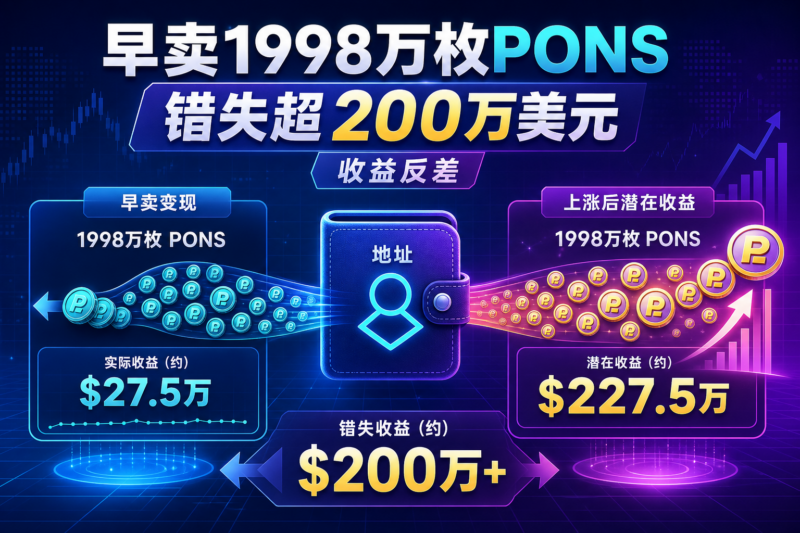 某地址过早卖出 1998 万枚 PONS,错失超 200 万美元收益-指挥使社区 - 真实线索、热点议题与深度观察