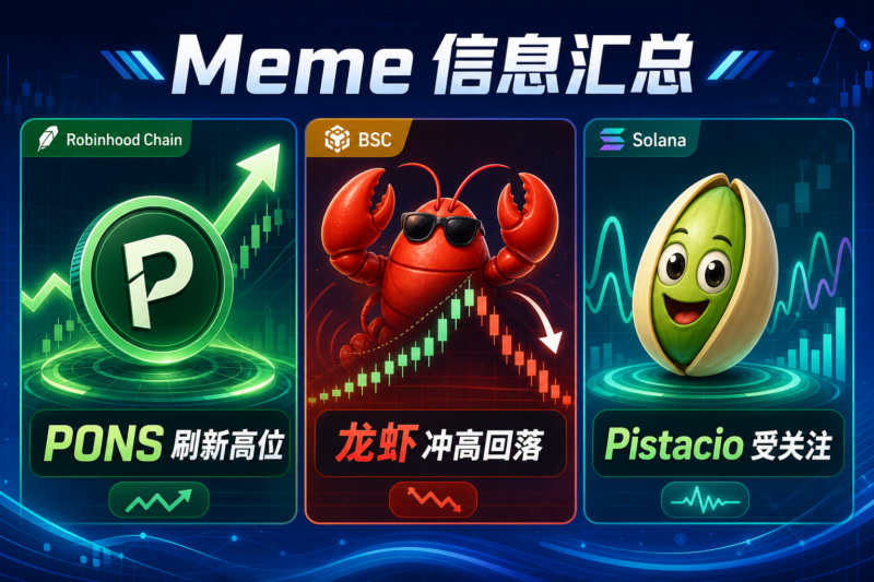 Meme 信息汇总:PONS 持续刷新历史新高,龙虾涨超 80% 后回落,Solana 新币 Pistacio 引关注-指挥使社区 - 真实线索、热点议题与深度观察