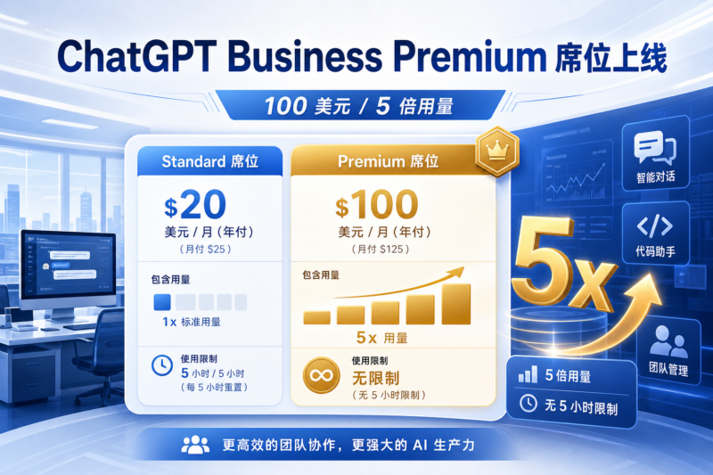 ChatGPT Business 推出 100 美元高级席位：价格为标准席位 5 倍，用量也提升至 5 倍-指挥使社区 - 真实线索、热点议题与深度观察