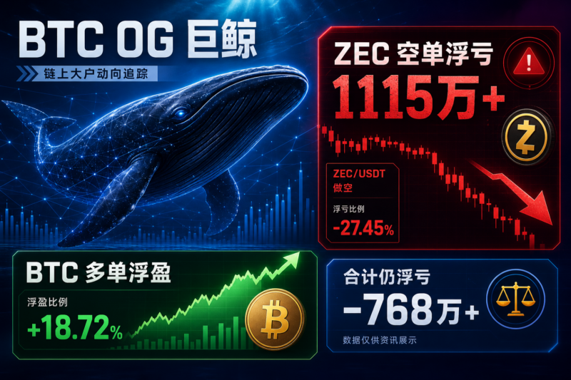 「BTC OG 内幕巨鲸」做空 ZEC 浮亏超 1115 万美元-指挥使社区 - 真实线索、热点议题与深度观察
