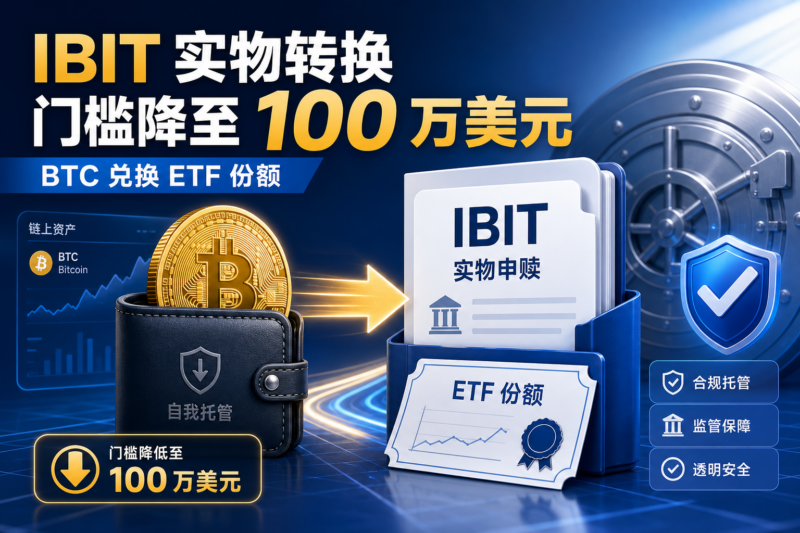 贝莱德据称下调 IBIT 实物转换门槛至 100 万美元-指挥使社区 - 真实线索、热点议题与深度观察