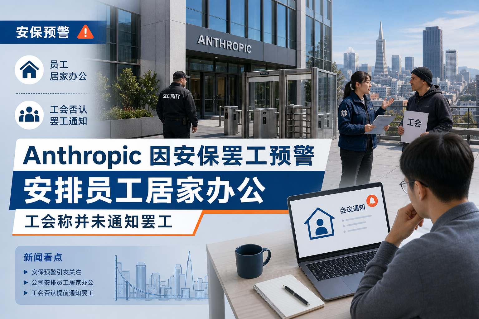 Anthropic 因安保罢工预警安排员工居家办公，工会称并未通知罢工