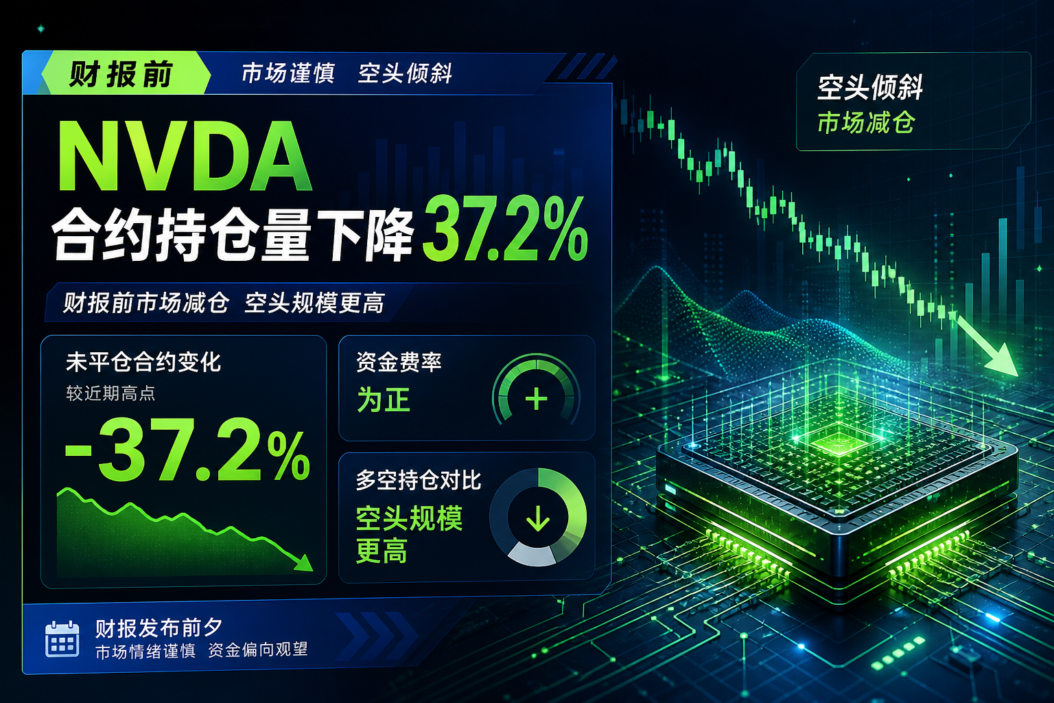英伟达财报前,NVDA 合约持仓量下降 37.2%