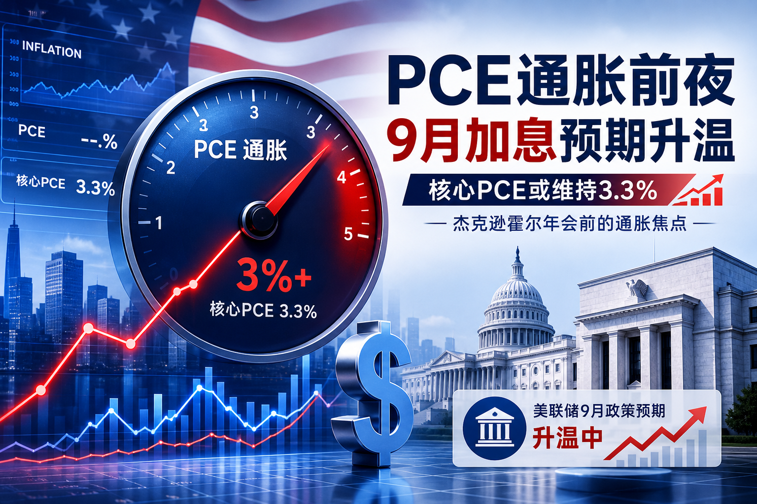 杰克逊霍尔前夜“通胀雷”将揭晓:7月核心PCE或升至3.3%,9月加息预期升温