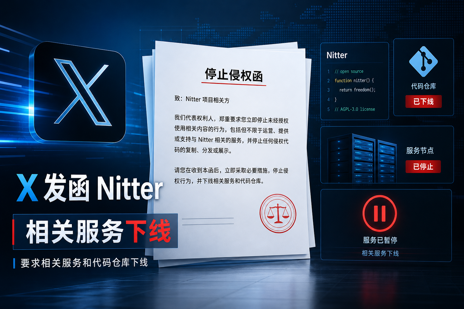 X 向开源项目 Nitter 发出停止侵权函,要求永久下线相关服务及代码仓库