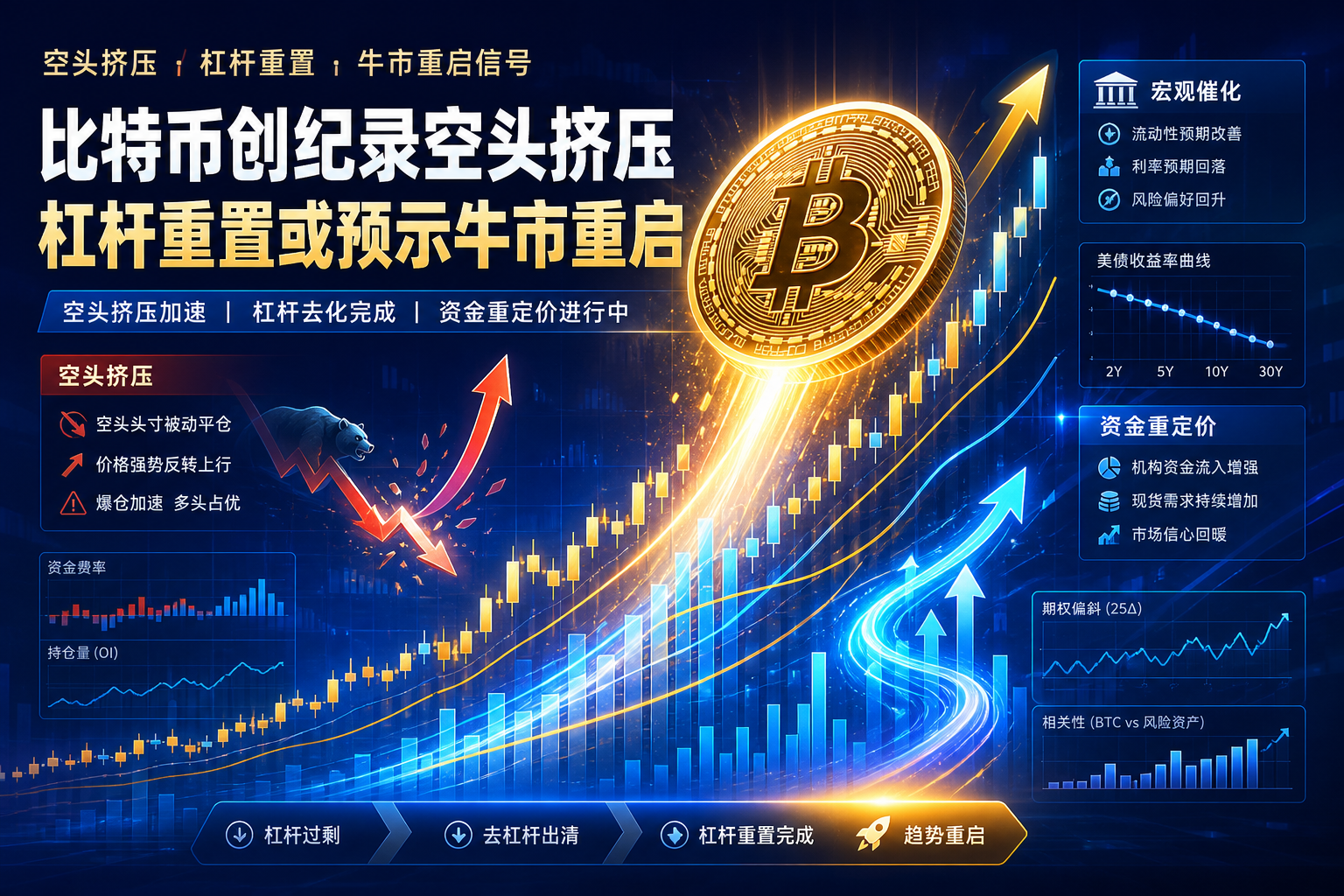 分析师:比特币创纪录空头挤压及杠杆重置或预示牛市重启