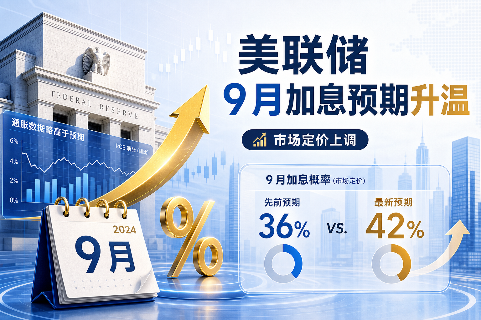 美联储 9 月加息预期略有升温