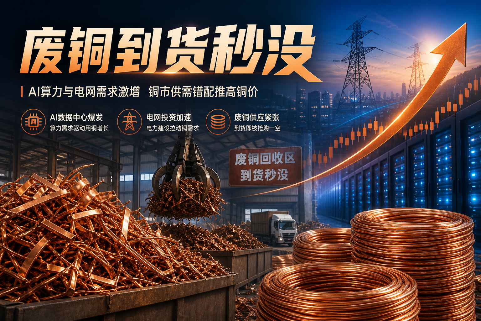 废铜“到货秒没”：AI与电网需求推升铜价，供应缺口成核心矛盾