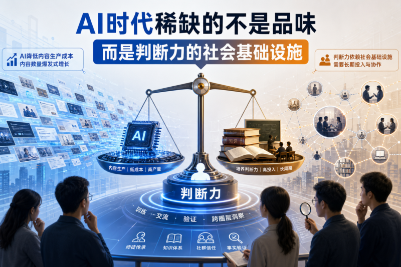 AI 时代真正稀缺的或许不是「品味」,而是培养判断力的社会基础设施-指挥使社区 - 真实线索、热点议题与深度观察