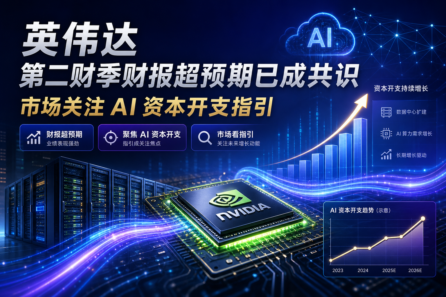 英伟达第二财季财报超预期已成共识,市场关注 AI 资本开支指引