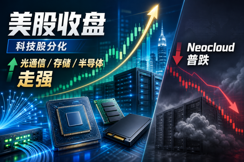 美股收盘:光通信、存储及半导体股走强,Neocloud 板块普跌-指挥使社区 - 真实线索、热点议题与深度观察