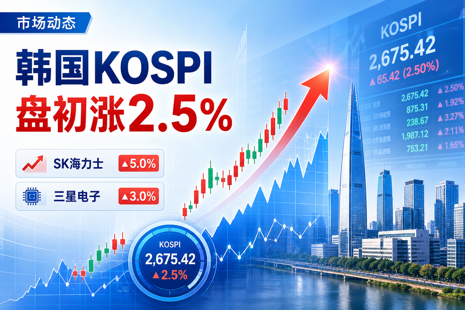 韩国KOSPI指数盘初上涨2.5%