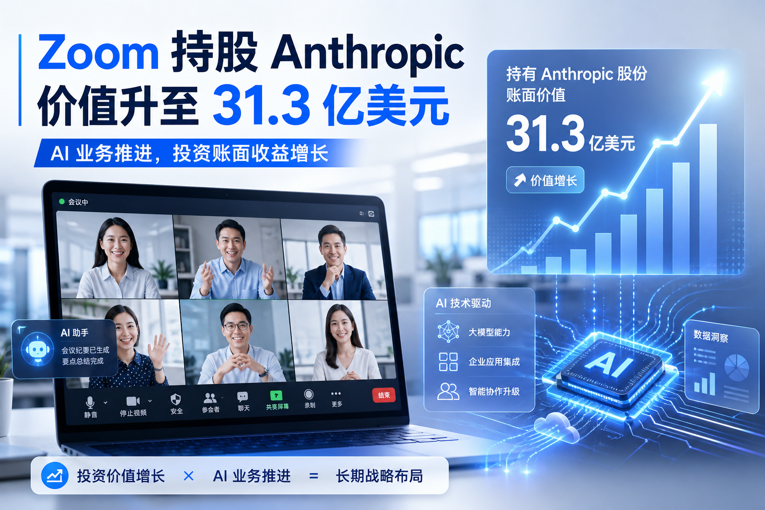 Zoom 所持 Anthropic 股份价值增至 31.3 亿美元