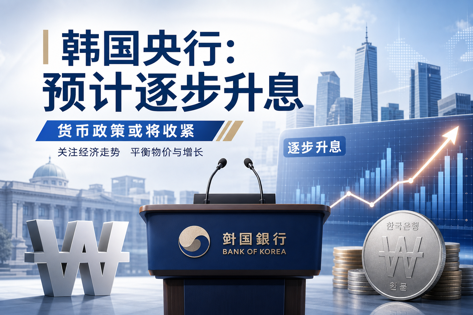 韩国央行行长：预计将逐步升息