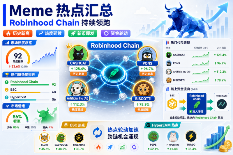 Meme 信息汇总:Robinhood Chain 热度延续,CASHCAT、PONS、AI 创历史新高-指挥使社区 - 真实线索、热点议题与深度观察