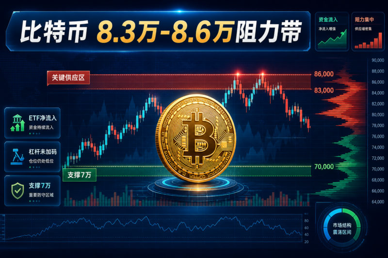 观点:比特币 8.3 万至 8.6 万美元聚集多重阻力,杠杆仓位尚未重新加码-指挥使社区 - 真实线索、热点议题与深度观察