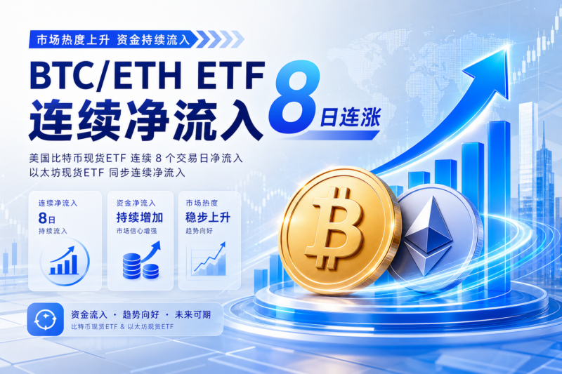 美国比特币现货 ETF 连续 8 个交易日净流入-指挥使社区 - 真实线索、热点议题与深度观察