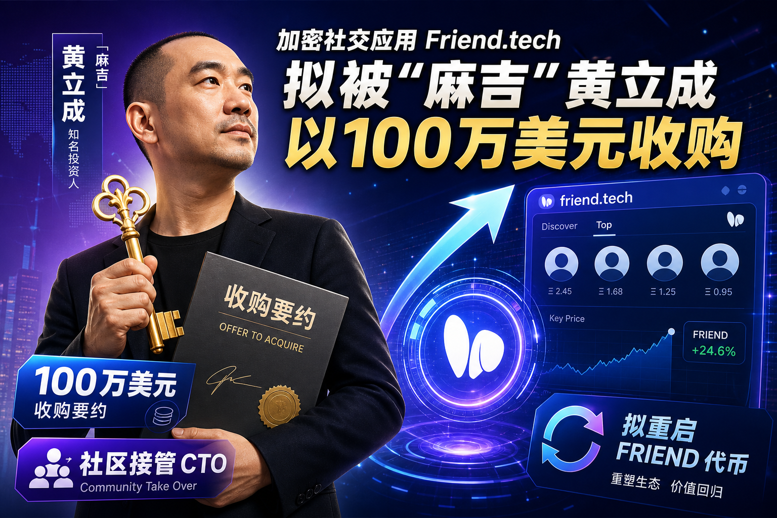 「麻吉」拟以100万美元收购 Friend.tech 并接管 FRIEND 代币
