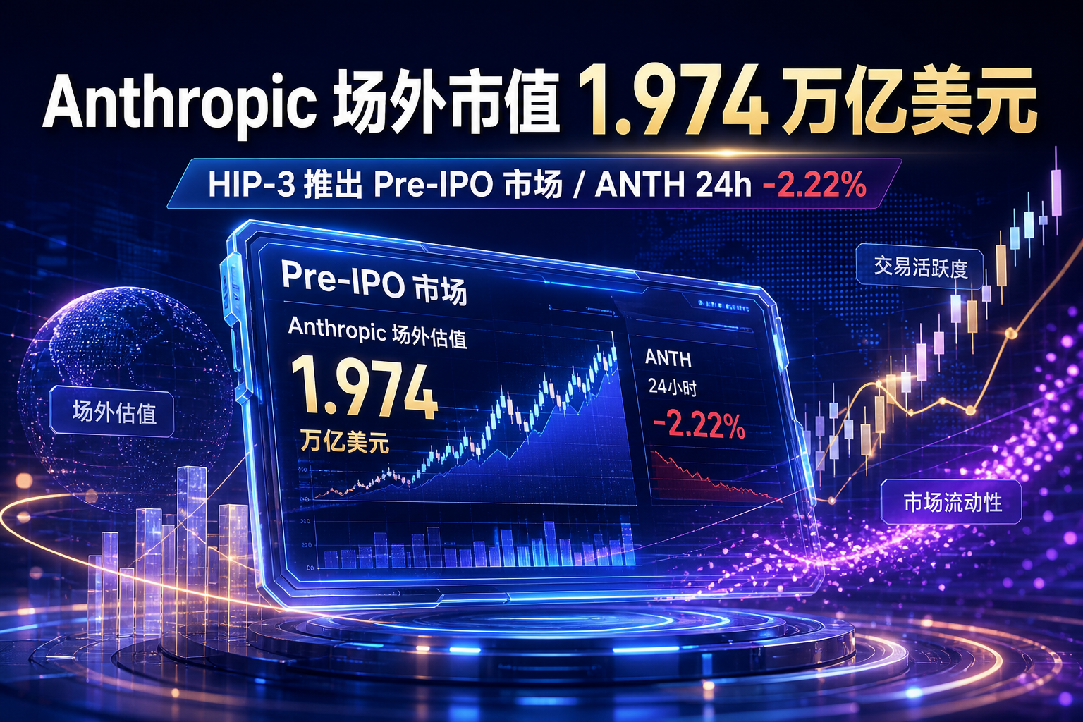 Anthropic 场外市值现报 1.974 万亿美元