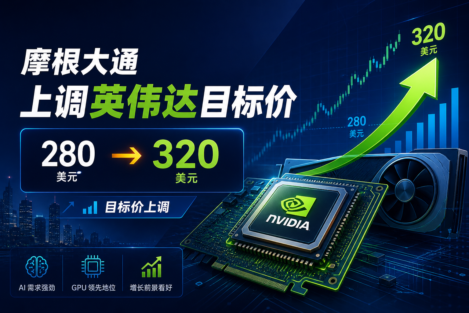 摩根大通上调英伟达目标价